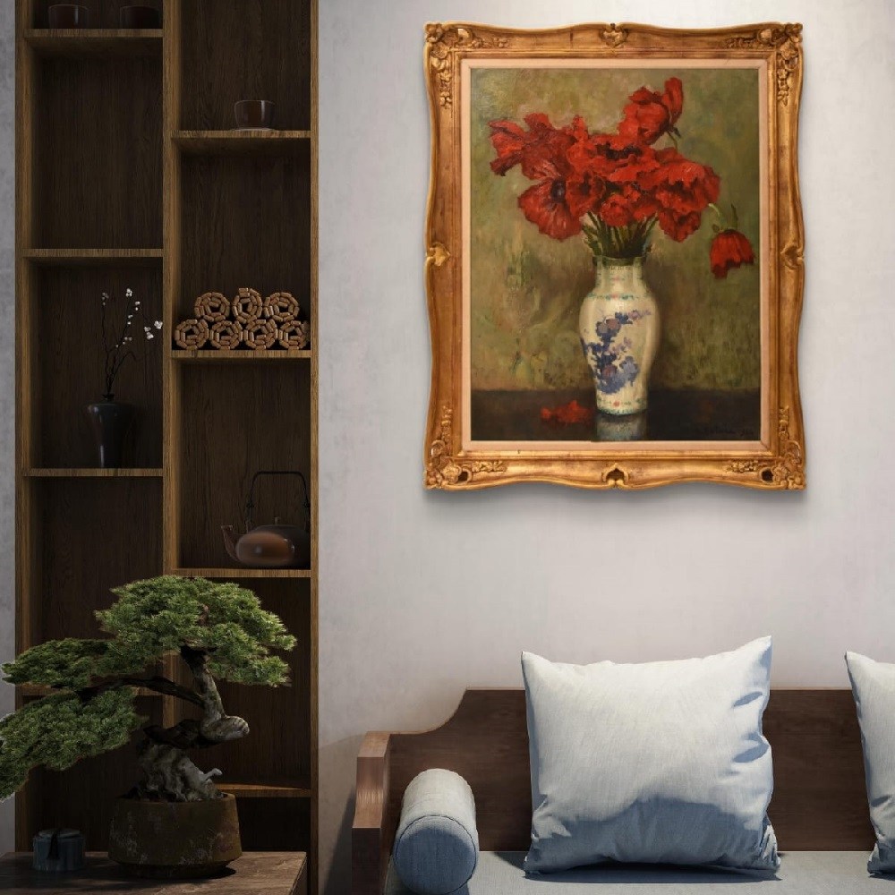QF785 2A antique floral painting flower oil still life